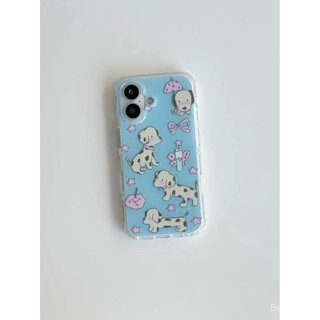 Ốp Điện Thoại Thích Hợp Cho iPhone IMD Blue Background Spotted Dogs Thích Hợp Cho iPhone17 / 16 Jelly Phone Case 13 / 14 Bán Chạy 12 / 11PRO Vỏ Bảo Vệ GHRH5