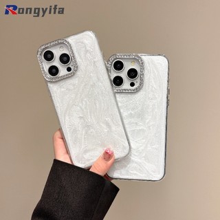 Ốp Điện Thoại Vỏ-Pattern Sang Trọng Cho IQOO 13 12 11 11S 9S Pro Neo 10 9 9S 8 7 Racing 6 Pro + SE Vỏ Kem Khung Kim Cương Mặt Sau Mềm Màu Trắng