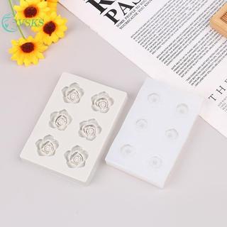 Chenlongshang Sáu Lỗ Hoa Nhỏ Hoa Mận Hoa Hồng Hoa Mẫu Đơn Khuôn Silicon Bánh Fondant Chocolate Bánh Sinh Nhật Chèn Khuôn EN