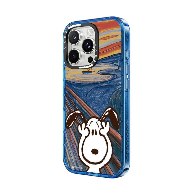 CASECASE X Tranh sơn dầu Snoopy Sky Màu xanh trong suốt Cứng hút từ tính Tác động cho Apple IPhone 12 13 14 15 16 17 Pro Max Air Plus có hộp