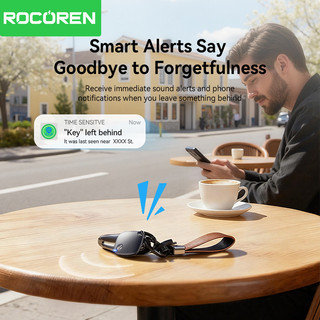 Rocoren Smart Finder Bluetooth GPS Tracker Thiết bị chống mất Tìm thẻ của tôi với báo động Định vị GPS cho iOS iPhone 17 iPad