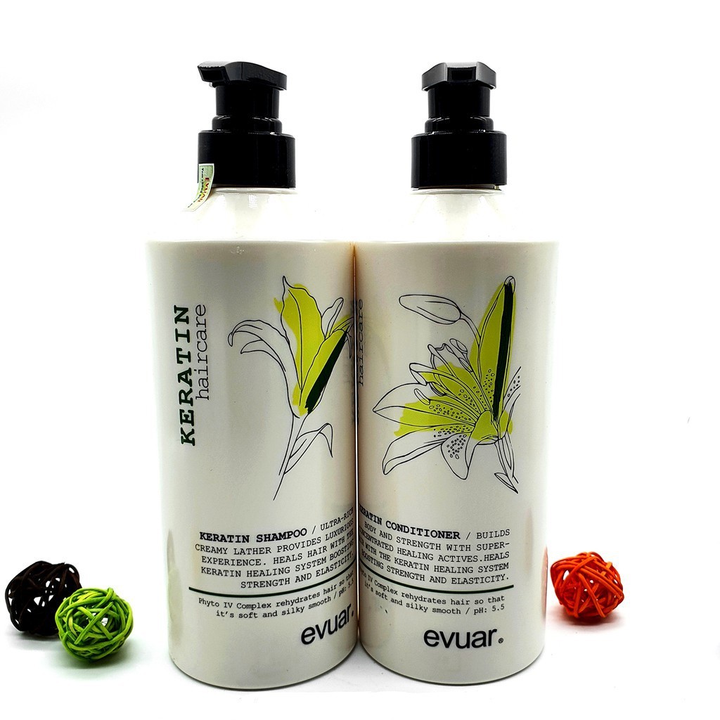 Dầu gội xả cao cấp cực mềm mượt tóc Keratin Evuar 758mlx2 [ MK ]
