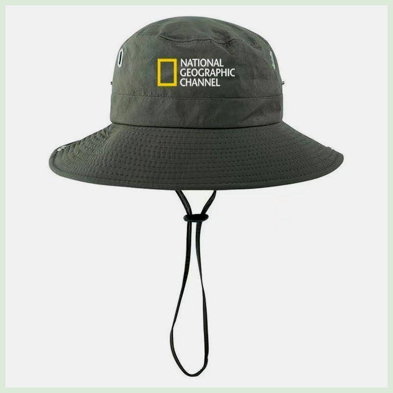 In Hình National Geographic Channel Cap Sunblock Mũ Người Cá Cho Người Phụ Nữ Đi Bộ Đường Dài Ngoài Trời Leo Núi Rừng Nhanh Khô Phụ Kiện