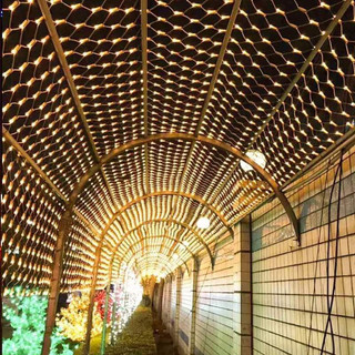 Đèn led lưới khổ lớn 3m*2m_đèn trang trí led mắt cá có nối đuôi Lưới trang trí ngoài trời sắp xếp vườn ngày lễ