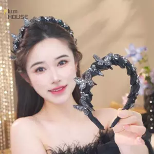 PlumHOUSE Tính Khí Thanh Lịch Pha Lê Tóc Vòng Thời Trang Hàn Quốc Ngọt Ngào Chống Trơn Trượt Tiệc Cưới Phụ Kiện Tóc VN