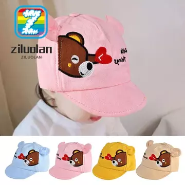Mũ bóng chày trẻ em ZILUOLAN, Mũ có thể điều chỉnh Mũ chống nắng hoạt hình, Mũ có mũ che nắng có tai Mũ che nắng cho trẻ mới biết đi Mũ lưỡi vịt mùa xuân hè