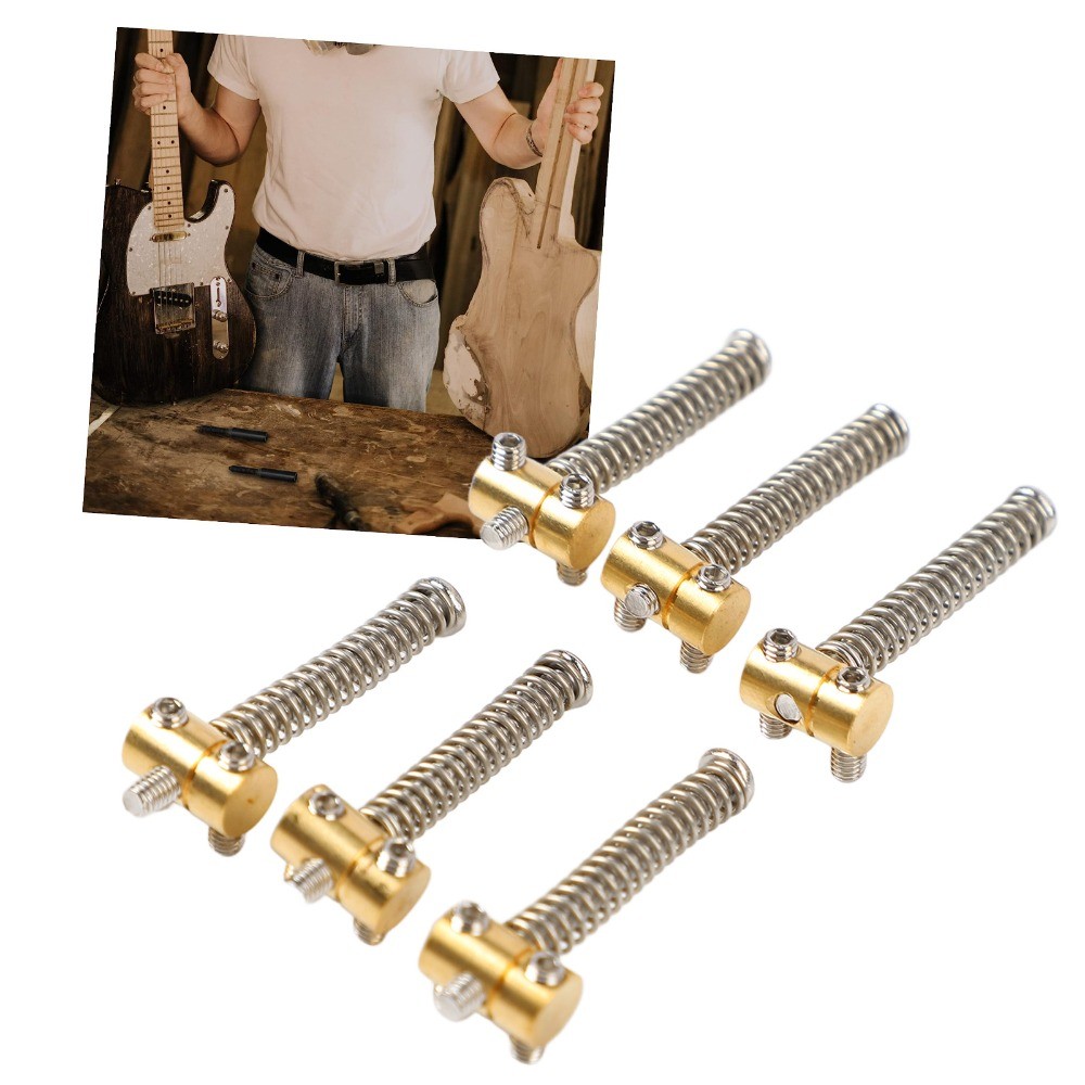 NHỎ 6 cái cho ​Yên xe Telecaster, ​Yên xe cầu đàn Guitar​ ​Phụ tùng đàn Guitar điện​ Bộ yên ngựa bằng đồng thau​, Đồng thau ​Phong cách Tele​ ​Yên xe bù đắp​ ​Dành cho phụ kiện Telecaster / TL​