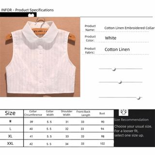 Cổ Áo Sơ Mi Tháo Rời Cotton Mỏng, Phong Cách Dễ Thương, Phụ Kiện Thời Trang