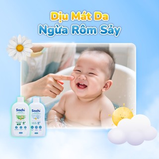 Nước Tắm Gội Sả Chanh Cho Bé Sachi 500ml- Hỗ Trợ Làm Sạch Ngăn Ngừa Rôm Sảy, Mẩn Ngứa Và Mảng Bám Da Đầu, Giữ Ấm Cơ Thể