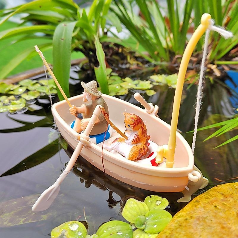 Sáng Tạo Câu Cá Thuyền Nổi Mèo Đồ Chơi Câu Cá Trẻ Em Nổi Đồ Chơi Cá Bể Cá Phụ Kiện