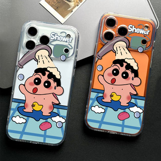 Shin-chan dùng điện thoại tắm cho iPhone 17Air / 16 / 15PLUS / 14 / 13pro Max / 12 / 11 / X / XS / 7 / 8, cá tính sáng tạo. Vỏ trong suốt, chống thấm nước, chống sốc, vỏ bảo vệ