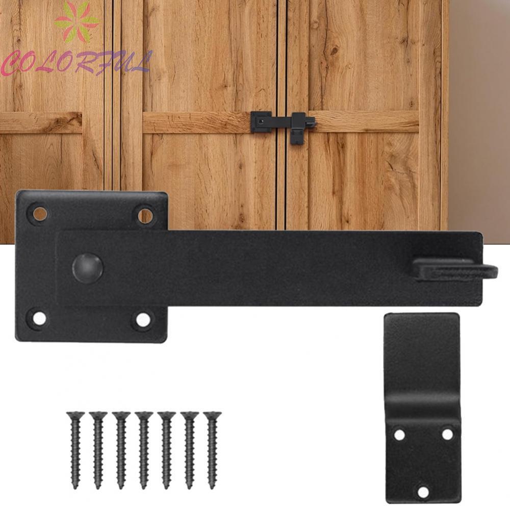 【COLORFUL】Barn Door Fence Fence Gate Flip Latch Heavy Duty Lock Reversible Black
