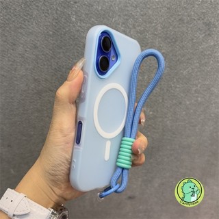 Ốp điện thoại từ tính màu kẹo 3 trong 1 có dây buộc cho Tecno Pop 10 10C 9 8 7 Pro Pova 7 Neo 6 Pro 5 Spark GO 2 2S 1 1 1S 4G 5G Vỏ mờ sạc không dây dễ thương