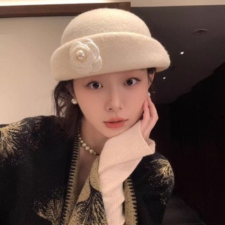 Mũ NCE Top và Camellia Casual, Phong cách Cá Tính từ Vải Len, Thích hợp Cho Cô Dâu