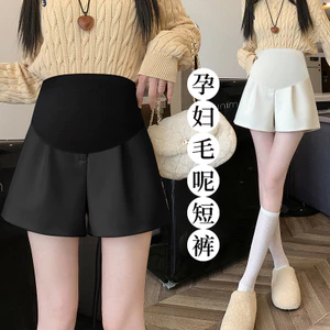 Trang phục bà bầu len ống rộng ngắn phù hợp mùa thu đông