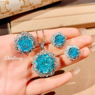 Trang sức hình bát giác hoa hướng dương và hoa hồng nhiều màu sắc, phong cách mới từ châu Âu và Mỹ, phù hợp với nữ