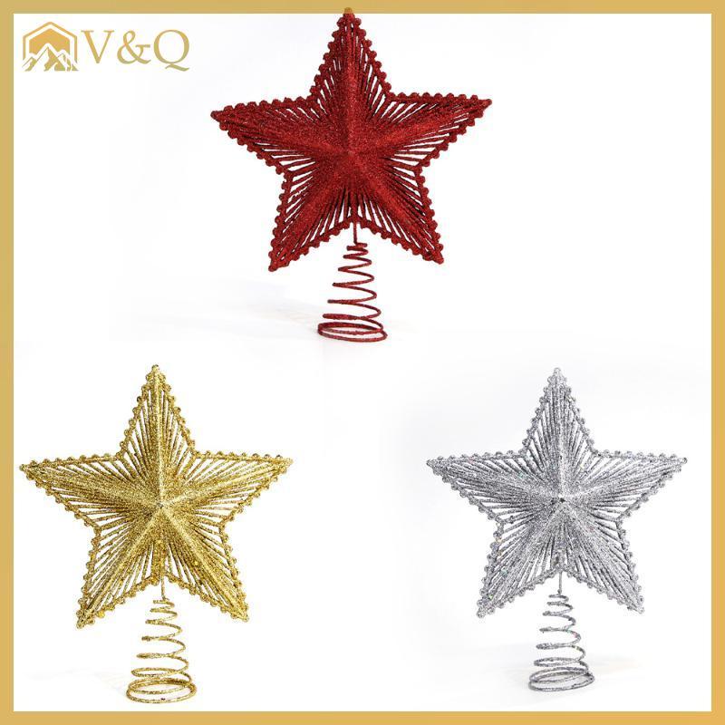 Littleloves1 2026 Natal Noel Lấp Lánh Cây Giáng Sinh Topper Ngôi Sao Sắt Trang Trí Giáng Sinh Cho Gia Đình Cây Giáng Sinh Đồ Trang Trí Navidad Năm Mới VN
