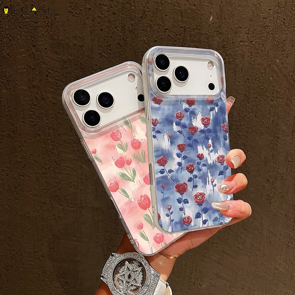 Dành Cho Samsung Galaxy S25 S24 S23 S22 S21 S20 S10 Plus Note 20 Ultra FE 9 S25 + S24 + S23 + Ốp Điện Thoại Sơn Hoa Tulip Màu Hồng Xanh Chống Sốc Vỏ