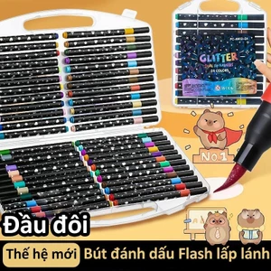 Bút dạ màu acrylic marker dạng lỏng 36/48 màu, bộ vẽ tranh với ngòi nhọn và đầu mềm chuyên dụng cho bé và người lớn
