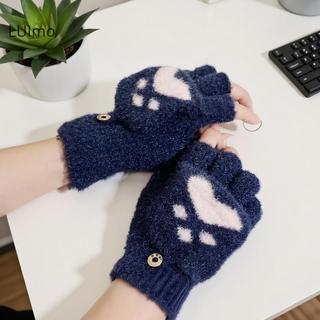 LUImo Làm Dày Nữ Găng Tay Ấm Áp Thời Trang Bé Gái Móng Vuốt Paw Sang Trọng Găng Tay Mềm Mại Sang Trọng Ngắn Ngón Nửa Ngón Găng Tay Mùa Đông SBS