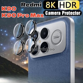 Phim bảo vệ ống kính máy ảnh bằng kim loại cong 3D cho Redmi K90 Pro Max K90ProMax K 90 RedmiK90Pro 5G 2025 Khung kim loại Vòng máy ảnh Kính cường lực bảo vệ màn hình
