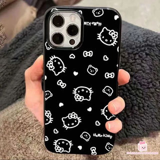 Ốp Lưng Cho Iphone 11 17 13 14 15 16 12 Pro Max Air 7 14 15 16 8 Plus X XR XS MAX SE 2022 Graffiti Hoạt Hình HelloKitty Trái Tim Tình Yêu Nơ Bề Mặt Bóng