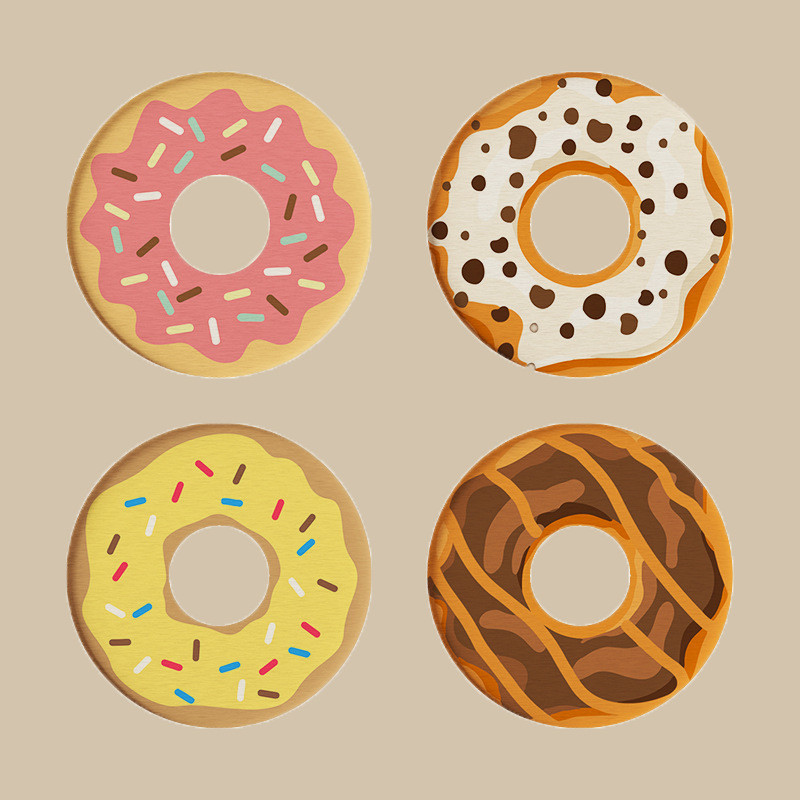 Lót Ly Hình Donut Dễ Thương | Đế Cốc Diatomite Cứng Hút Nước & Cách Nhiệt | Trang Trí Bàn Làm Việc & Phòng Khách
