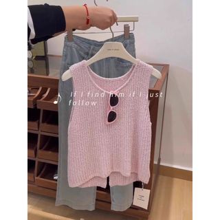 Áo Vest Không Tay Chất Lượng Cao Màu Hồng Cho Bé Gái, Thiết Kế Niche, Phong Cách Cơ Bản Sang Trọng