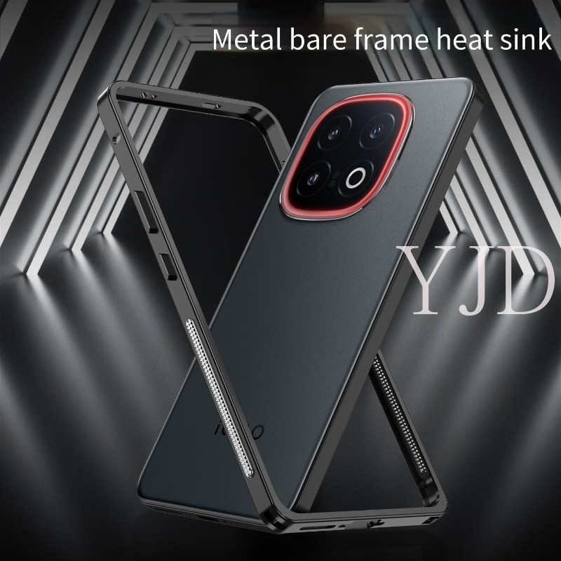 Ốp YJD Cho Vivo IQOO 15 Khung Trần Kim Loại Tản Nhiệt Chống Rơi Vỏ Điện Thoại