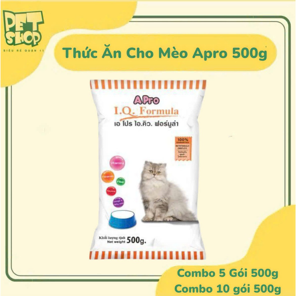 Ship từ HCM - [GÓI 500G] COMBO 5 GÓI & 10 GÓI HẠT APRO CAT IQ FORMULA - THÁI LAN -