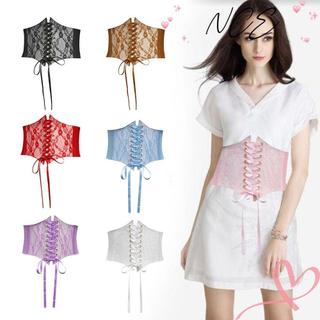 NCE Ren Corset Thắt Lưng Da PU, Lụa Thêu Co Giãn, Phù Hợp Với Váy và Quần Áo Thời Trang
