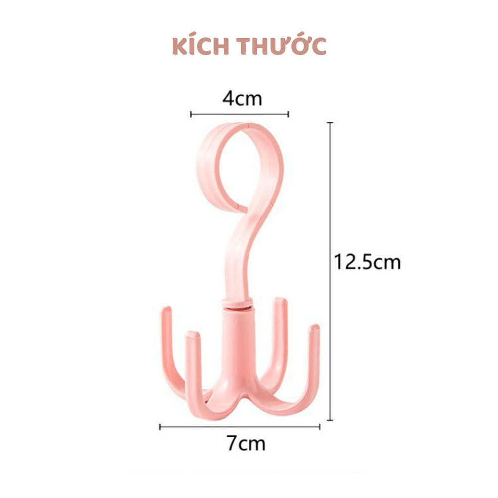 M8 Móc Nhựa 4 Chấu Tiện Lợi Xoay 360 Độ (kho gia goc) MALAN