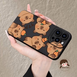 Ốp Điện Thoại Bảo Vệ Camera Cho iPhone 16E 16 15 14 13 12 11 Pro Max 15 14 Plus 13 12 Mini XR XS Max X 8 7 6 6s Plus SE3 SE2 SE 2022 Capybara Vỏ Mềm Chống Sốc