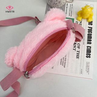 HWETR Hoạt Hình Bé Gái Túi Đeo Ngang Dễ Thương Mềm Mại Sang Trọng Trẻ Em Túi Đeo Vai Thời Trang Mùa Đông Trẻ Em Túi Xách Tiền Xu Mới