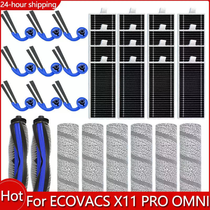 Tương Thích Cho ECOVACS DEEBOOT X11 OMNICYCLONE / X11 PRO OMNI Phụ Kiện Phụ Kiện Bàn Chải Bên Chính Bộ Lọc HEPA Con Lăn Lau Nhà