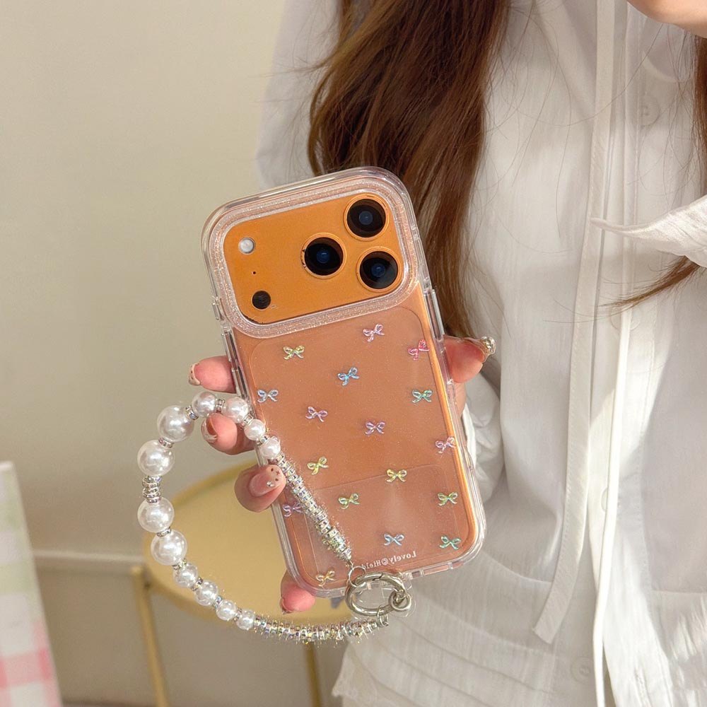 Ốp lưng cứng trong suốt Tương thích với iPhone 13 14 14Pro 14ProMax 15 15Pro 15ProMax 16 16Pro 16ProMax 17 17Pro 17ProMax Ốp họa tiết nơ đầy màu sắc