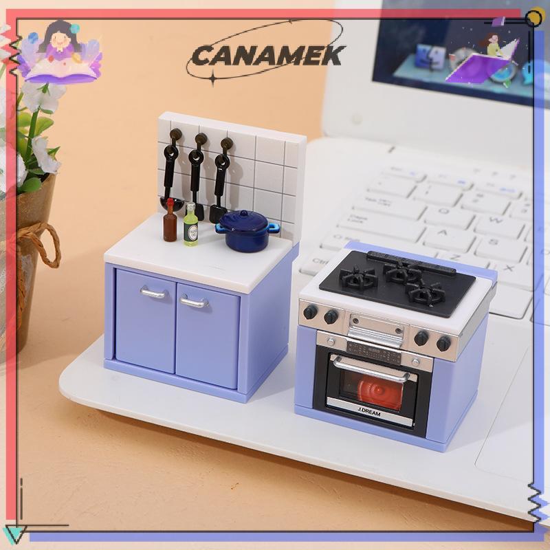 CANAMEK 1 Bộ Nhà Búp Bê Mô Phỏng Dụng Cụ Nhà Bếp Bếp Gas Mô Hình Cảnh Trang Trí Nhà Búp Bê Thu Nhỏ Phụ Kiện Nhà Bếp CSF