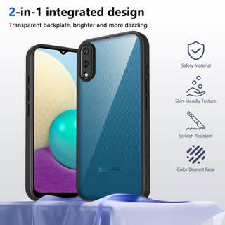Dành Cho Samsung Galaxy A02 Ốp điện thoại Cứng Aryclic Trong Suốt Khung Silicon Mềm Chống Rơi Mỏng Bao