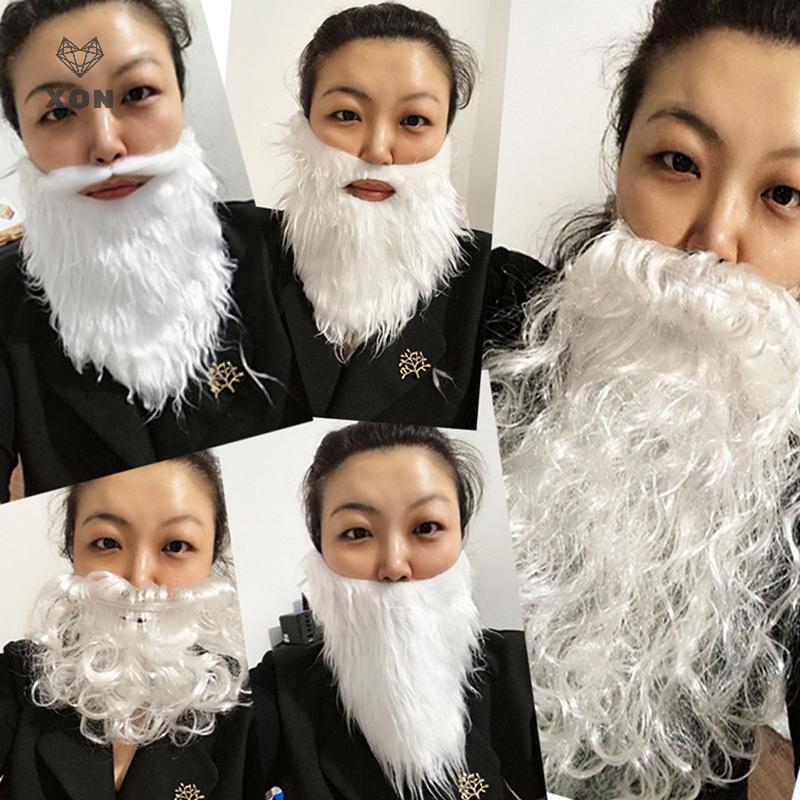 [XON] Đạo cụ dự tiệc Ông già Noel râu trắng giả Bộ râu trang trí tiệc Giáng sinh [Mina]