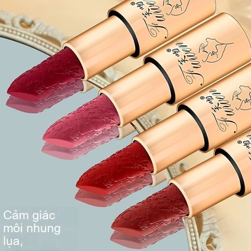 Fuwen Velvet Lipstick Charm Color Allure Soft Mist Lipstick Không phai màu Không dễ dính Cốc chạm khắc ba chiều