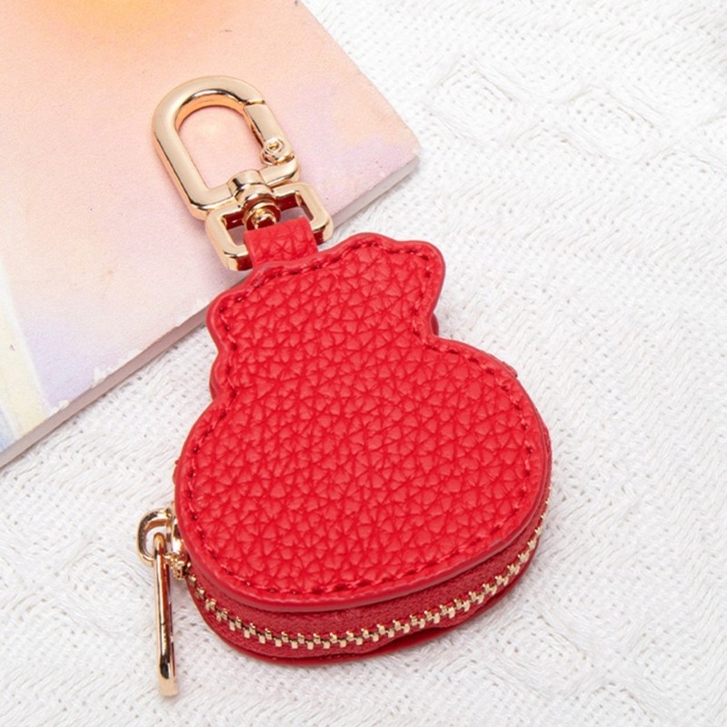 COO Nhỏ Thay Đổi Ví Đựng Thẻ Móc Khóa Da Đồng Xu Ví Móc Khóa Túi Charm