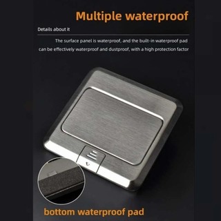 Ổ cắm sàn NEATNOOK, Ổ cắm sàn thụ thể 6 cánh nhúng, Ổ cắm bật lên dày tiết kiệm không gian bền bỉ Sử dụng tại nhà văn phòng