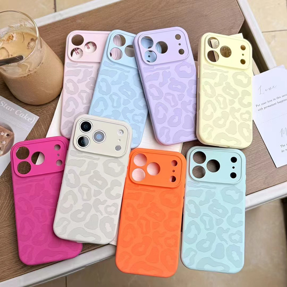 Ốp Điện Thoại Silicon Lỏng In Hình Da Báo Cho iPhone 17 Pro Max 17 Air 16 Plus 15 14 13 12 11 Vỏ Bảo Vệ Chống Sốc