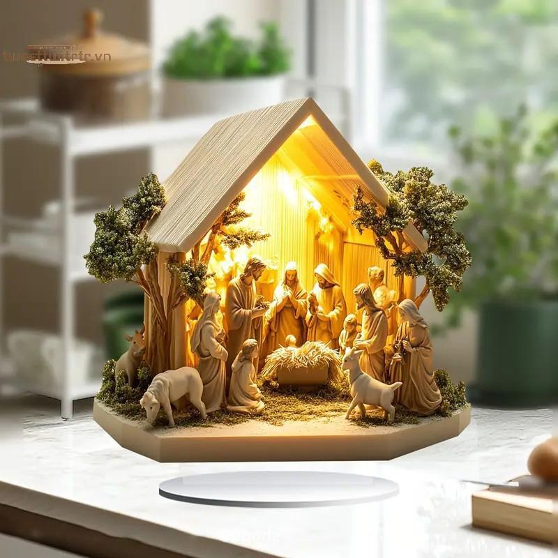 TRTR Mới Sáng Tạo Cây Giáng Sinh Ông Già Noel Acrylic Trang Trí Ngày Lễ VN