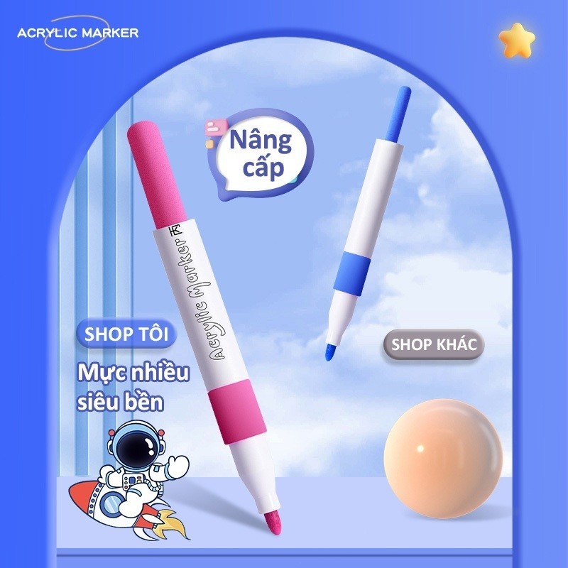 Bút màu Acrylic Marker 80 màu rực rỡ cho bé – Hộp bút lông màu siêu mượt, vẽ trên mọi bề mặt giúp bé sáng tạo