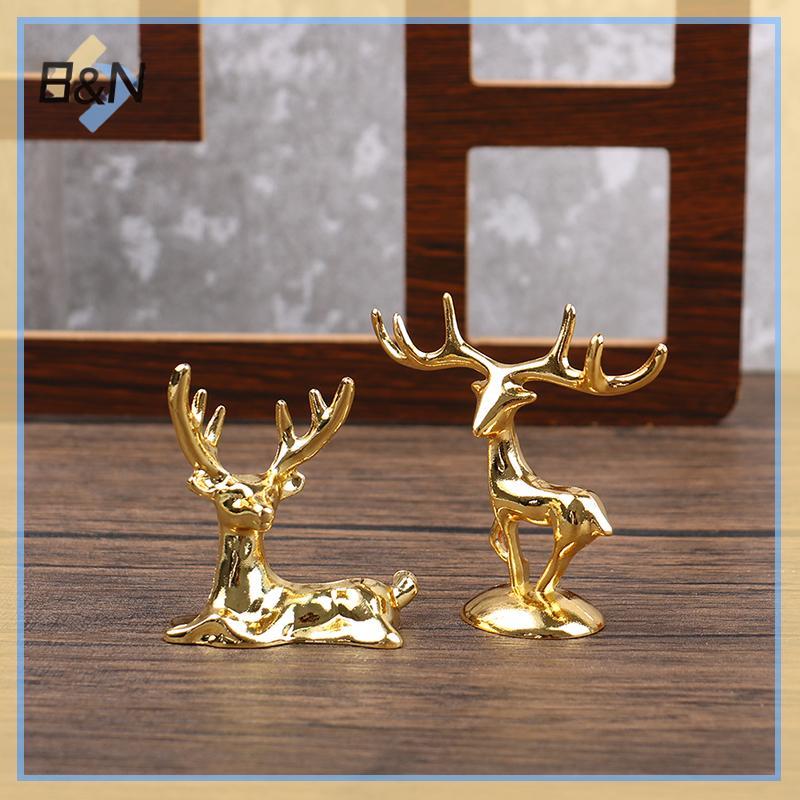 B & N Nai Sừng Tấm Tượng Hươu Bắc Âu Giáng Sinh Tuần Lộc Nghệ Thuật Hình Tượng Vintage Sắt Vàng Thủ Công Trang Trí Nhà Trang Trí Bàn Quà Tặng.