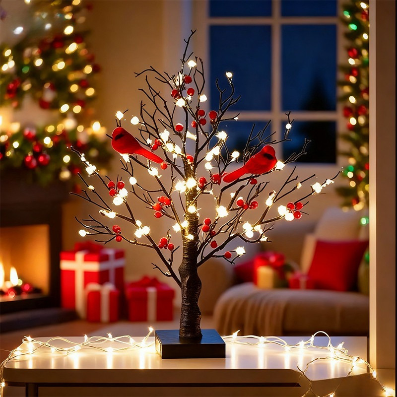 Đèn trang trí để bàn Đèn LED trang trí Hình dạng cây, Giáng sinh, Tết Nguyên Đán Decor Phòng