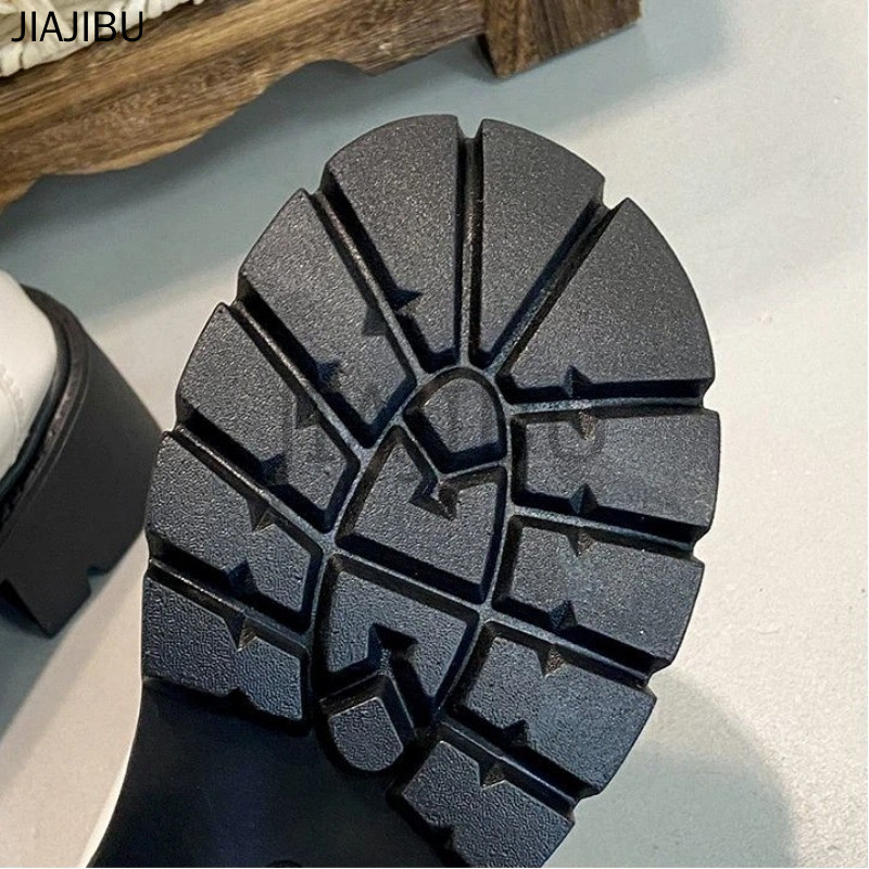 Size 35-42 Giày Da Cao Cấp Mũi Tròn Gót Dày, Chống Trượt Phong Cách Anh Dành Cho Nữ Ngoại Cỡ Korean Fashion Casual Platform Mary Jane Shoes Giày Lười Lolita Phong Cách Học Sinh Nhật Bản JK Màu Be/bạc/đen