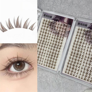 Lông mi giả màu nâu dành cho nữ 11-13mm Chiều dài hỗn hợp tự nhiên với dây đeo linh hoạt để trang điểm hàng ngày và trang phục