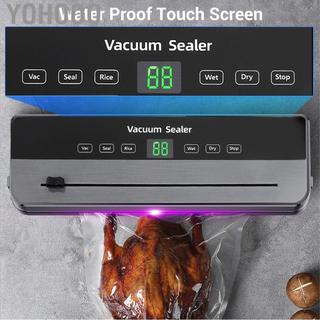 Yohooo Máy hút chân không tự động yohooo Thực phẩm với chế độ khô ẩm 6 màn hình LED của máy và túi 30 chiếc Lực hút 65KPA đến 85KPA để bảo quản (US